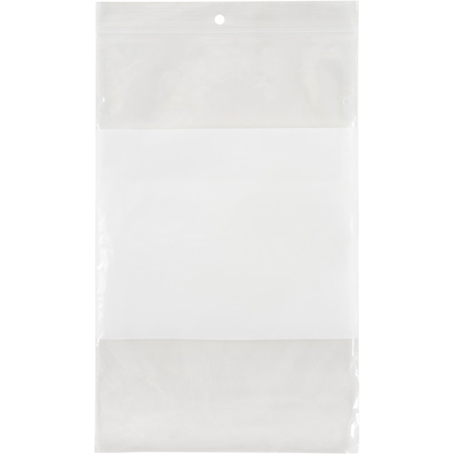 Sacs en poly avec espace inscriptible blanc, Refermable, 9" x 6", 2 mils Brunswick Fyr & Safety