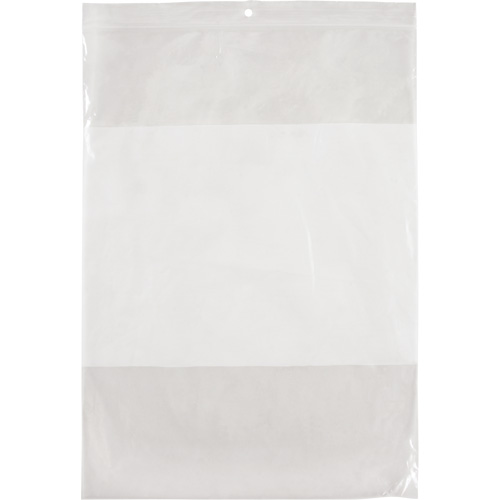 Sacs en poly avec espace inscriptible blanc, Refermable, 12" x 9", 2 mils Brunswick Fyr & Safety