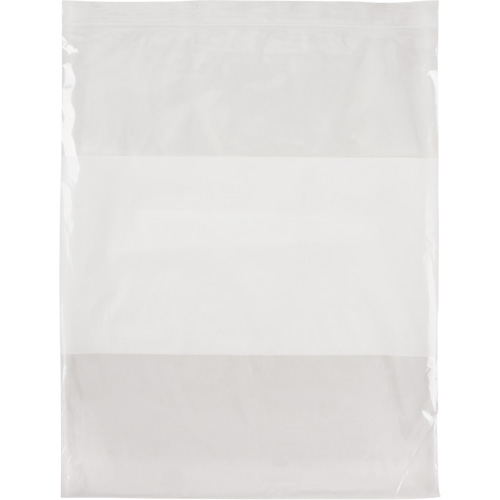 Sacs en poly avec espace inscriptible blanc, Refermable, 15" x 12", 2 mils Brunswick Fyr & Safety
