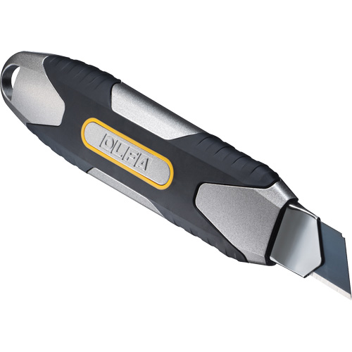 Knife with Auto-Lock, 18 mm, Carbon Steel, Heavy-Duty, Aluminum Handle Brunswick Fyr & Safety