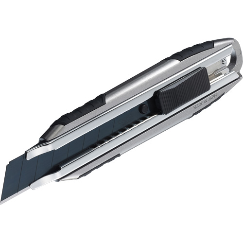 Knife with Auto-Lock, 18 mm, Carbon Steel, Heavy-Duty, Aluminum Handle Brunswick Fyr & Safety