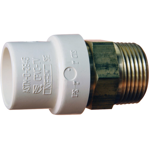 Threaded Pipe Adapter, Hub x MPT, 1" Dia., Brass/CPVC Brunswick Fyr & Safety