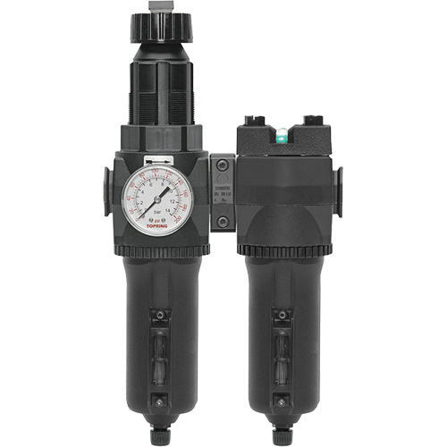 Filtre/r&eacute;gulateur + filtre coalescent drain manuel avec bol en m&eacute;tal Modulair 400, 1/4" NPT, 200 psi, Capacit&eacute; de 9,1 oz liq. Brunswick Fyr & Safety