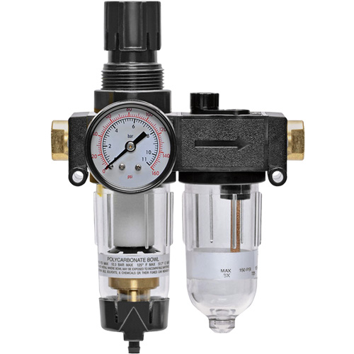 Filter/Regulator & Lubricator with Gauge Modulair 200, 1/4" NPTF Brunswick Fyr & Safety