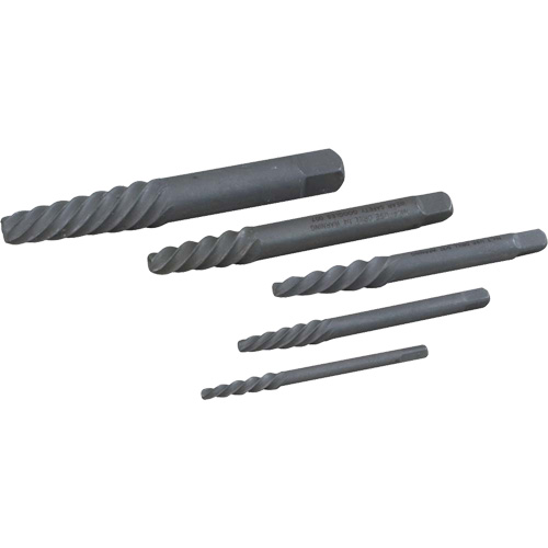 Left Hand Spiral Tapered Flute Extractor Set, 5 Pieces Brunswick Fyr & Safety