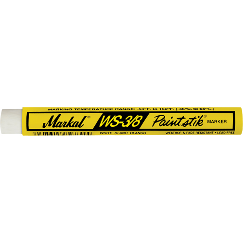 WS-3/8 Paintstik&reg; Paint Marker, Solid Stick, White Brunswick Fyr & Safety