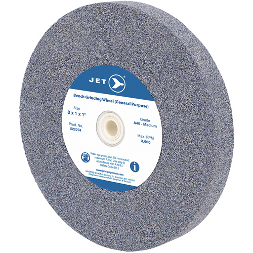 A810M General Purpose Bench Grinding Wheel, 8" x 1", 1" Arbor Brunswick Fyr & Safety