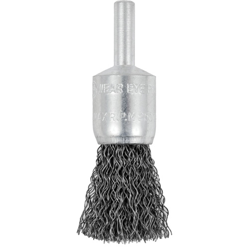 Brosse &agrave; fils cr&ecirc;p&eacute;s mont&eacute;e sur mandrin E050-12, 1/2", Fils 0,012", Tige 1/4" Brunswick Fyr & Safety
