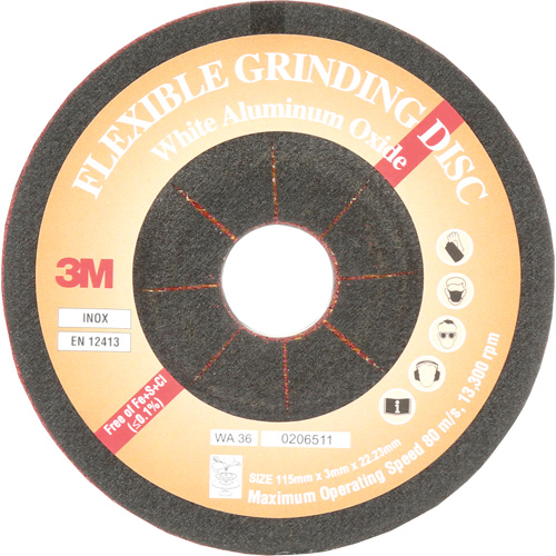 Disque de meulage flexible, 4-5/8", Oxyde d'aluminium, 22 mm, Type WA Brunswick Fyr & Safety