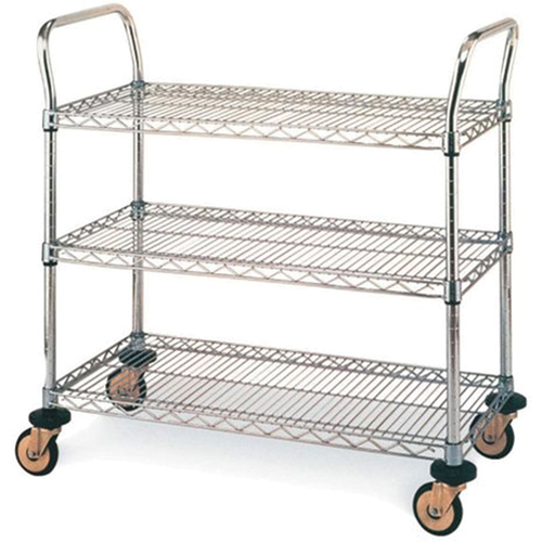 Standard-Duty Utility Carts, Stainless Steel, 18" x 39" x 30", 500 lbs. Capacity Brunswick Fyr & Safety
