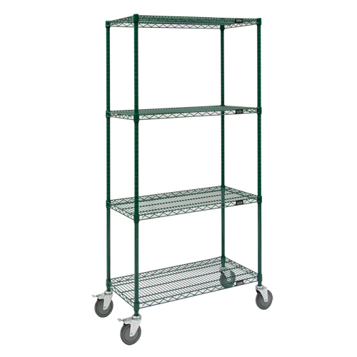 Wire Shelf Cart, Epoxy Finish, 36" x 80" x 18", 800 lbs. Capacity Brunswick Fyr & Safety