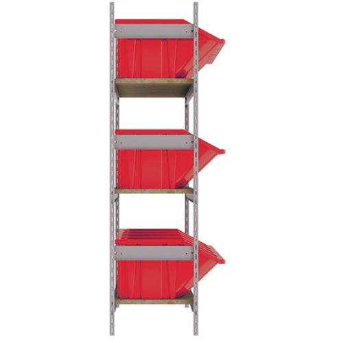 Wide Span Shelving with Jumbo Plastic Bins, Steel, Boltless, 800 lbs. Capacity, 66" W x 60" H x 18" D Brunswick Fyr & Safety