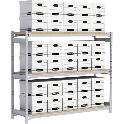 Wide Span Record Storage Shelving, Steel, 3 Shelves, 72" W x 18" D x 60" H Brunswick Fyr & Safety