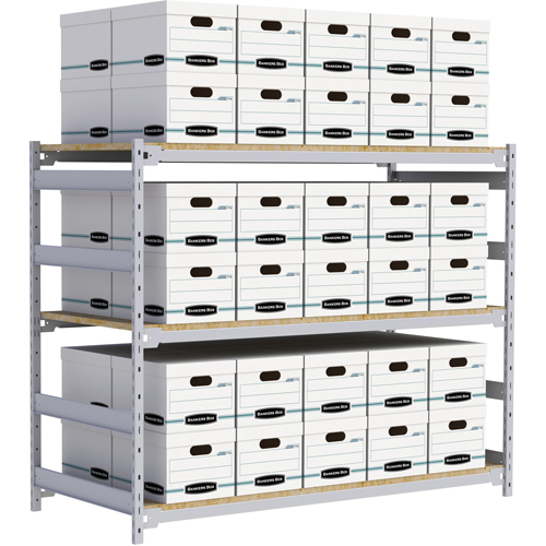 Wide Span Record Storage Shelving, Steel, 3 Shelves, 72" W x 32" D x 60" H Brunswick Fyr & Safety