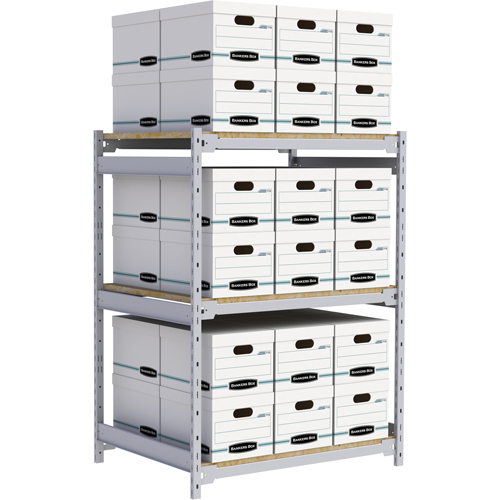 Wide Span Record Storage Shelving, Steel, 3 Shelves, 42" W x 32" D x 60" H Brunswick Fyr & Safety