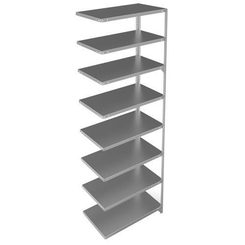 Shelving Unit, Galvanized Steel, Slotted Angle, 400 lbs. Capacity, 36" W x 96" H x 18" D Brunswick Fyr & Safety