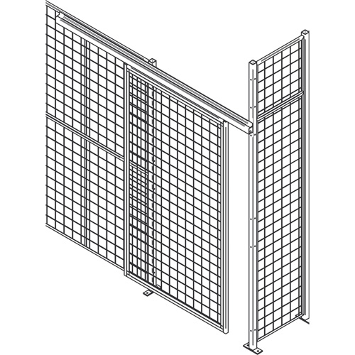 Porte &agrave; glissi&egrave;re robuste pour cloison en treillis m&eacute;tallique, 4' la x 8' h Brunswick Fyr & Safety