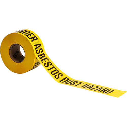 Barricade Tape, English, 3" W x 200' L, 3 mils, Black on Yellow Brunswick Fyr & Safety