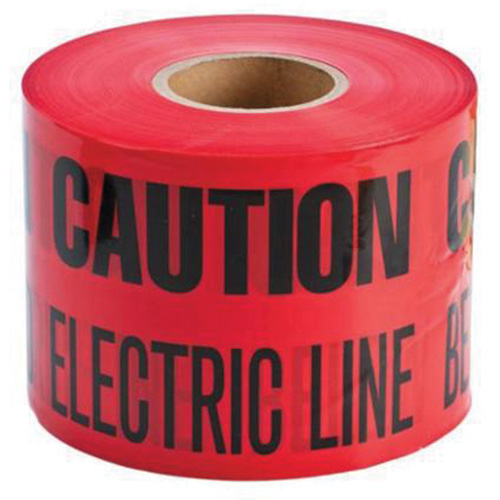 Ruban d'avertissement de danger souterrain Buried Electric Line Identoline, 6" la x 1000' lo, Noir/rouge Brunswick Fyr & Safety