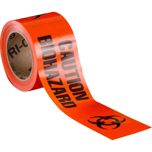 Ruban pour barricade, Anglais, 3" la x 200' lo, 3 mils, Noir/orange Brunswick Fyr & Safety