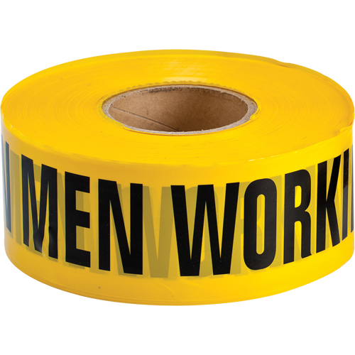 Barricade Tape, English, 3" W x 1000' L, 3.5 mils, Black on Yellow Brunswick Fyr & Safety