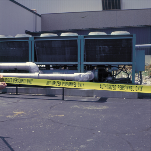Rubans pour barricades, Anglais, 3" la x 1000' lo, 2 mils, Noir sur jaune Brunswick Fyr & Safety