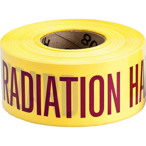 Ruban pour barricade, Anglais, 3" la x 200' lo, 3 mils, Magenta/jaune Brunswick Fyr & Safety