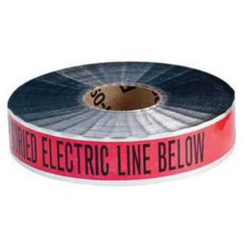 Ruban d'avertissement de danger souterrain Electric Line Identoline, 2" la x 1000' lo, Noir/rouge Brunswick Fyr & Safety