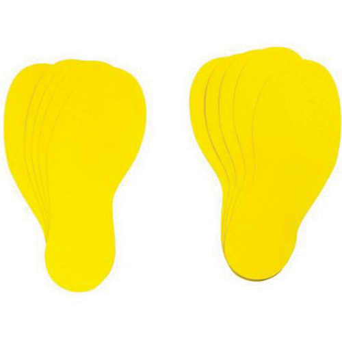 &eacute;tiquettes pour marquage des planchers, Empreinte de pas, 12" lo x 3,75" la, Jaune, Vinyle Brunswick Fyr & Safety