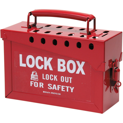 Coffret de s&eacute;curit&eacute; portatif en m&eacute;tal, Rouge Brunswick Fyr & Safety