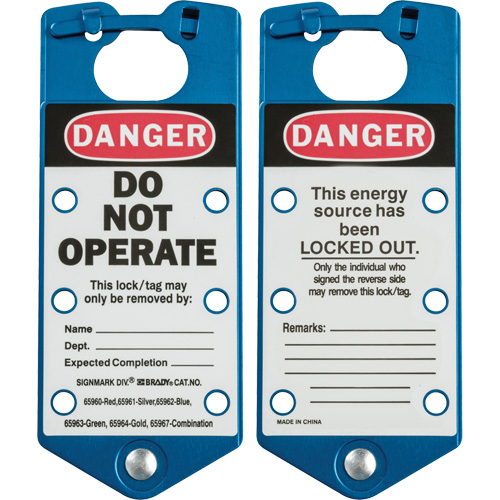 Moraillons de verrouillage &eacute;tiquet&eacute;s, Bleu Brunswick Fyr & Safety