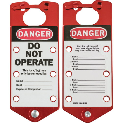 Moraillons de verrouillage &eacute;tiquet&eacute;s, Rouge Brunswick Fyr & Safety