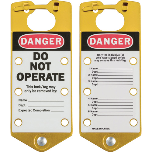 Moraillons de verrouillage &eacute;tiquet&eacute;s, Jaune Brunswick Fyr & Safety