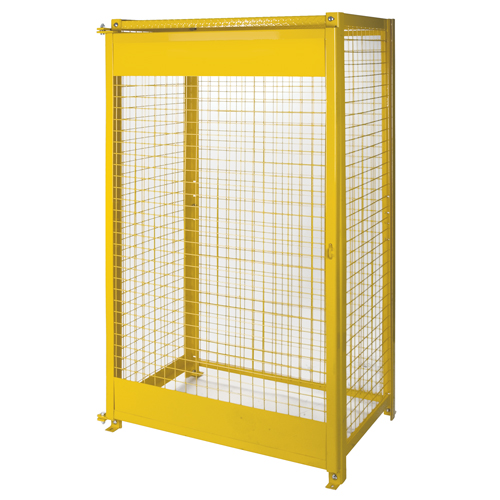Gas Cylinder Cabinets, 10 Cylinder Capacity, 44" W x 30" D x 74" H, Yellow Brunswick Fyr & Safety