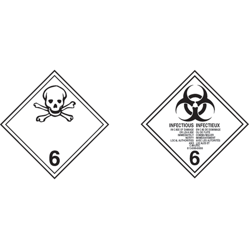 TDG Shipping Labels, Class 6.1, Toxic Substances, Vinyl Brunswick Fyr & Safety