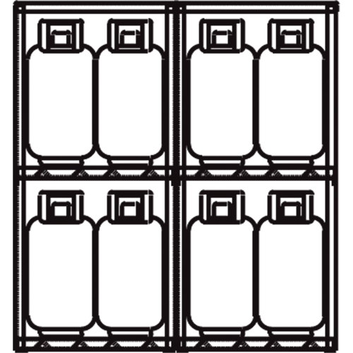 Aluminum LPG Cylinder Locker Storage, 16 Cylinder Capacity, 60" W x 32" D x 65" H, Silver Brunswick Fyr & Safety