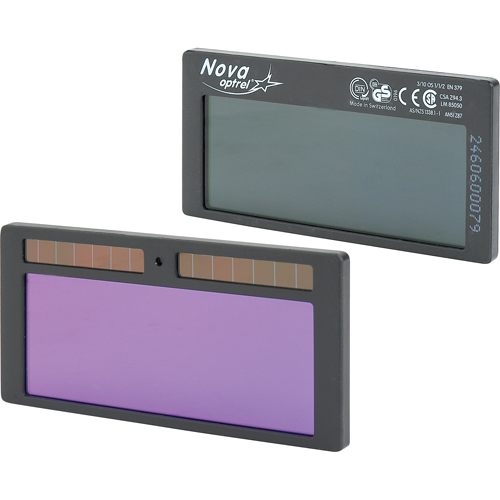 Nova Auto-Darkening Filters, 2" W x 4-1/4" H Viewing Area, For Use With nova Brunswick Fyr & Safety