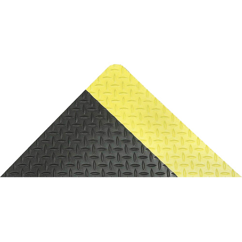 Saddle Trax Anti-Fatigue & Ergonomic Floor Mat, Diamond, 2' x 3' x 1", Black/Yellow, Vinyl Brunswick Fyr & Safety