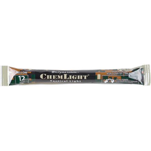 6" Cyalume&reg; Lightsticks, Yellow, 12 hrs. Duration Brunswick Fyr & Safety