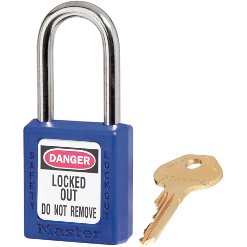 Cadenas de s&eacute;curit&eacute; Zenex 410, Bleu, Cl&eacute;s diff&eacute;rentes, Thermoplastique, Largeur de 1-1/2" Brunswick Fyr & Safety