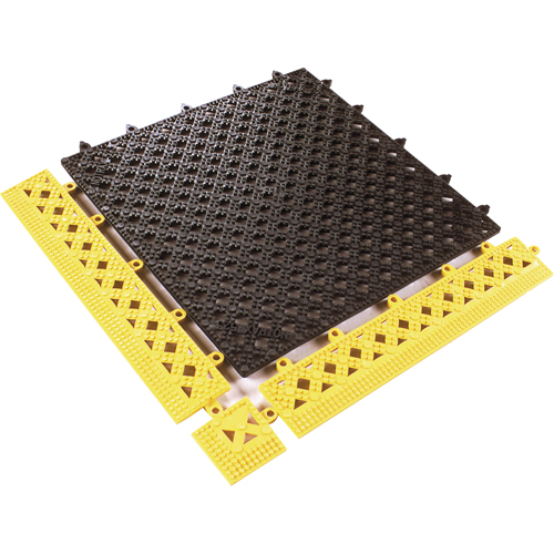 Modular Lok-Tyle No. 523 - Tile, Vinyl, 1' W x 1' L, 9/16" Thick, Black Brunswick Fyr & Safety