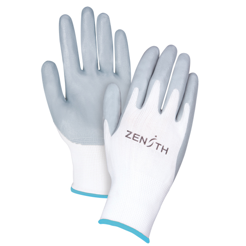 Gants l&eacute;gers enduits et respirants, 10/T-Grand, R&ecirc;vetement Mousse de nitrile, Calibre 13, Enveloppe en Polyester Brunswick Fyr & Safety