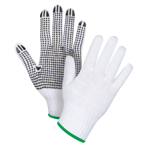 Gants tricot&eacute;s &agrave; pois, Poly/coton, Un c&ocirc;t&eacute;, Calibre 7, Moyen Brunswick Fyr & Safety