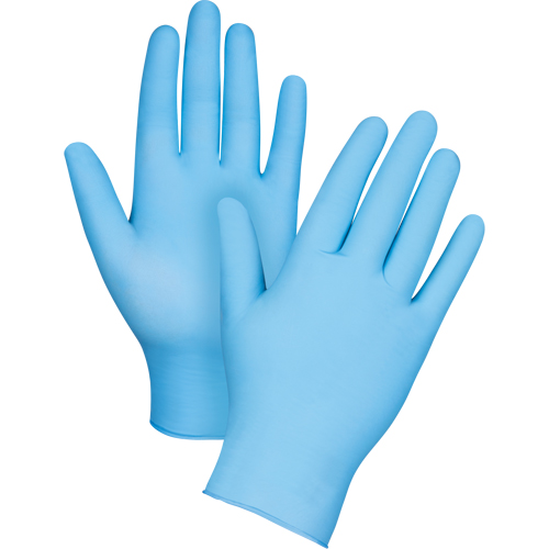 Gants d'examen r&eacute;sistants &agrave; la perforation, Moyen, Nitrile, 4,5 mils, Sans poudre, Bleu Brunswick Fyr & Safety