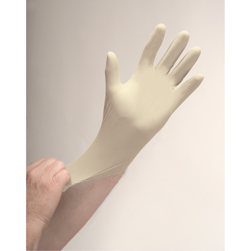 Premium Sensitive Skin Examination Gloves, Medium, Latex, 4-mil, Powdered, Natural Brunswick Fyr & Safety