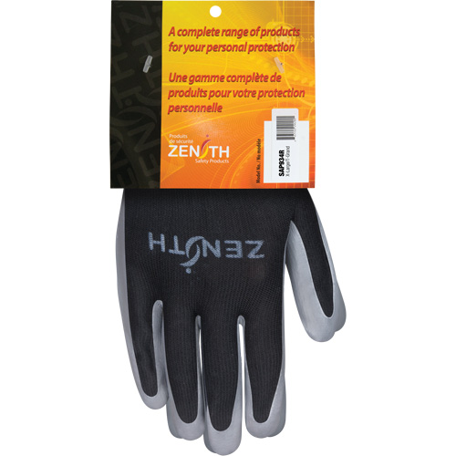 Gants enduits confortables de premi&egrave;re qualit&eacute;, 10/T-Grand, R&ecirc;vetement Nitrile, Calibre 13, Enveloppe en Polyester Brunswick Fyr & Safety