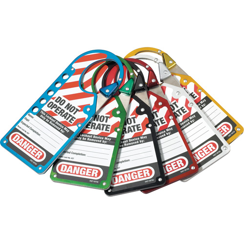 Labeled Snap-on Hasps, Silver Brunswick Fyr & Safety