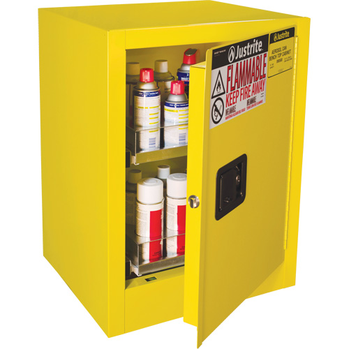 Armoire de s&eacute;curit&eacute; d'&eacute;tabli pour produits inflammables EX Sure-Grip, 24 gal., 1 Porte(s), 21" La x 27" h x 18" p Brunswick Fyr & Safety