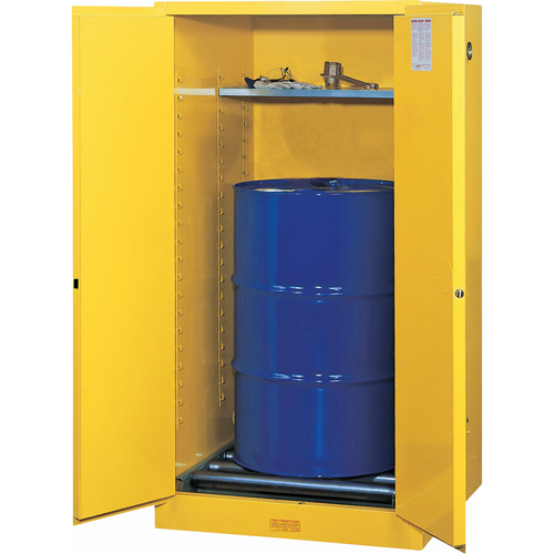 Sure-Grip&reg; EX Vertical Drum Storage Cabinets, 55 US gal. Cap., Yellow Brunswick Fyr & Safety