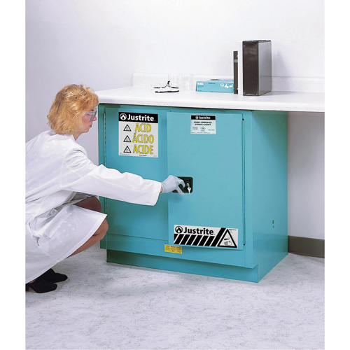 ChemCor&reg; Lined Acid/Corrosive Storage Cabinets, 22 gal., 35" x 35" x 22" Brunswick Fyr & Safety